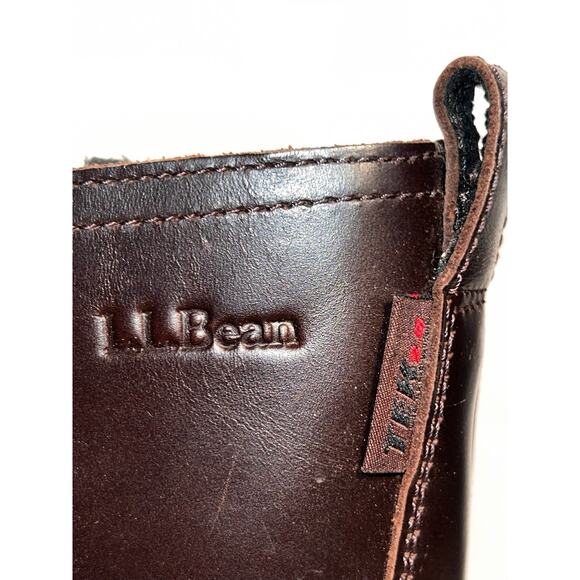 LL BEAN BROWN LEATHER TEK 2.5 WATERPROOF PRIMALOFT LINED FULL ZIP TALL BOOT 7 M - Picture 6 of 8
